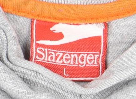 Slazenger Men's Grey L T-Shirt, V-Neck, Excellent Condition