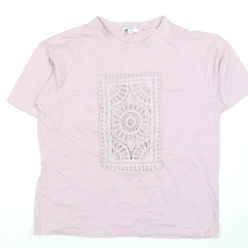 Next Pink Women’s Crochet Accent T-Shirt Size 12