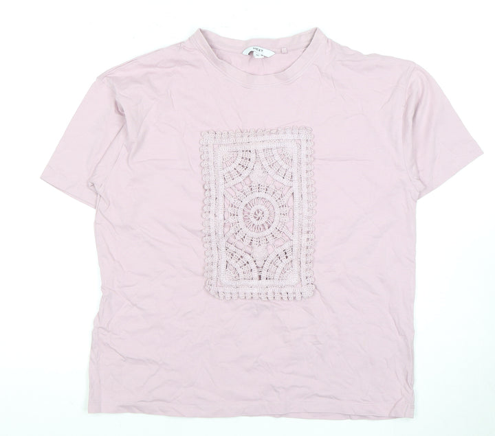 Next Pink Women’s Crochet Accent T-Shirt Size 12