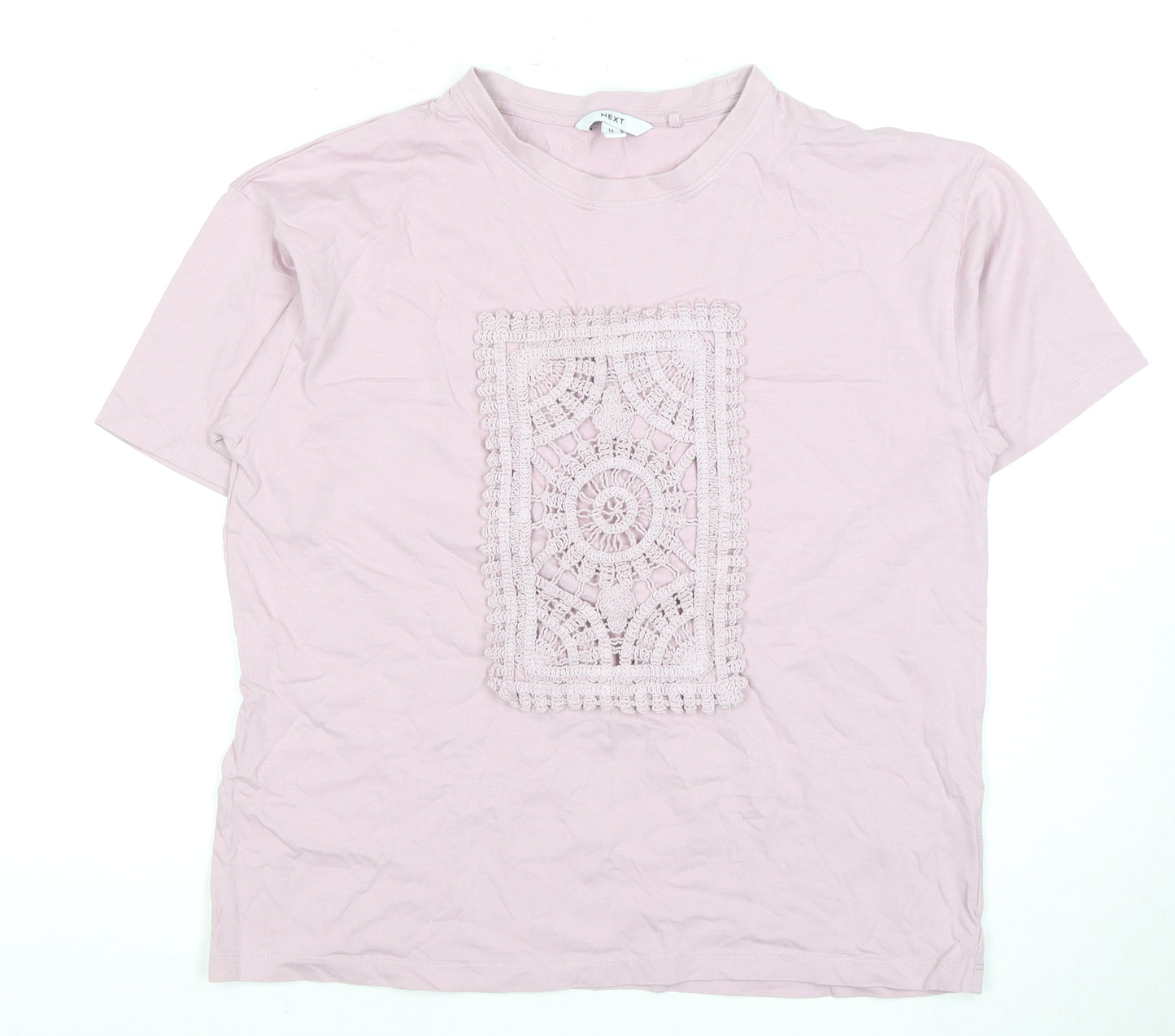 Next Pink Women’s Crochet Accent T-Shirt Size 12