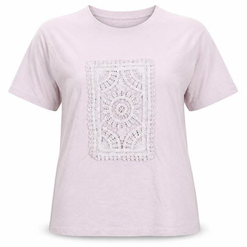 Next Pink Women’s Crochet Accent T-Shirt Size 12