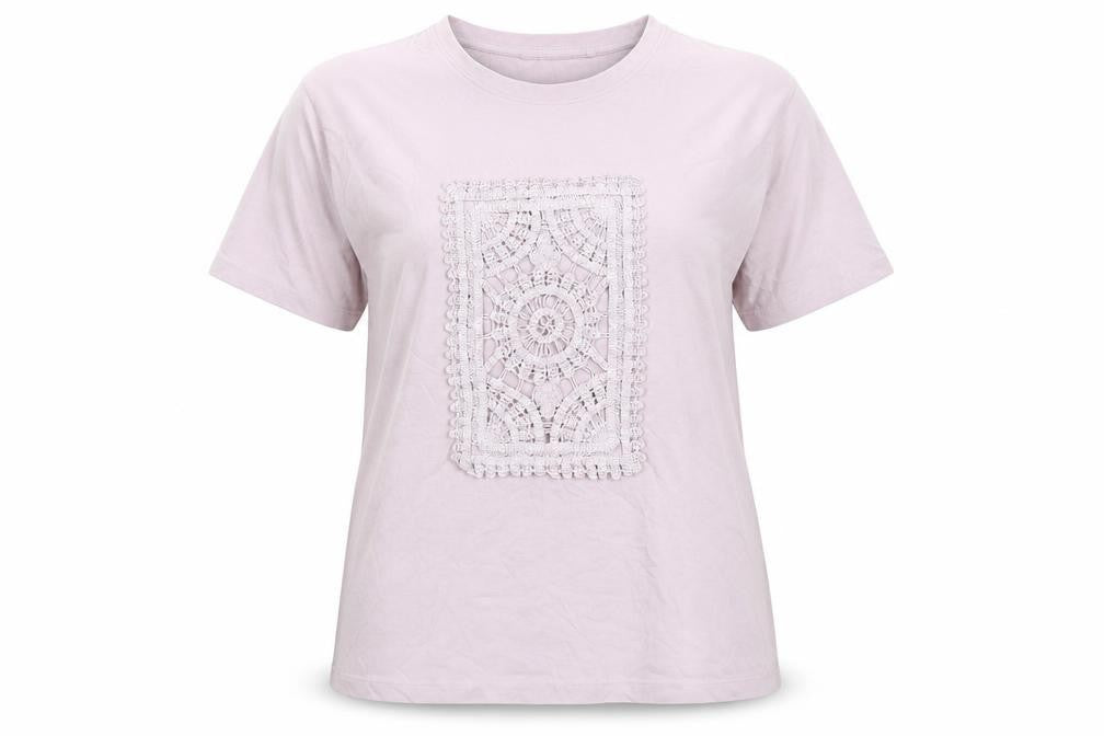 Next Pink Women’s Crochet Accent T-Shirt Size 12