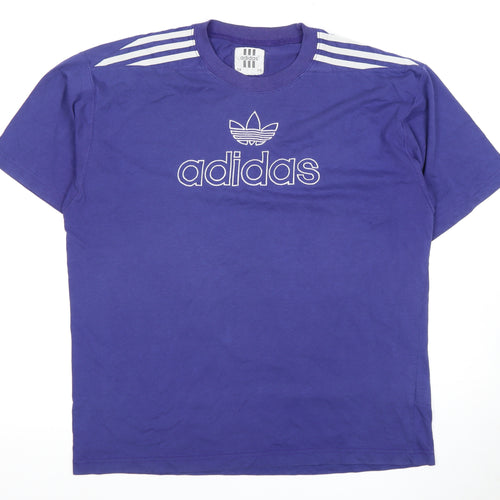 Adidas Men's Purple T-Shirt Size L Sports Logo