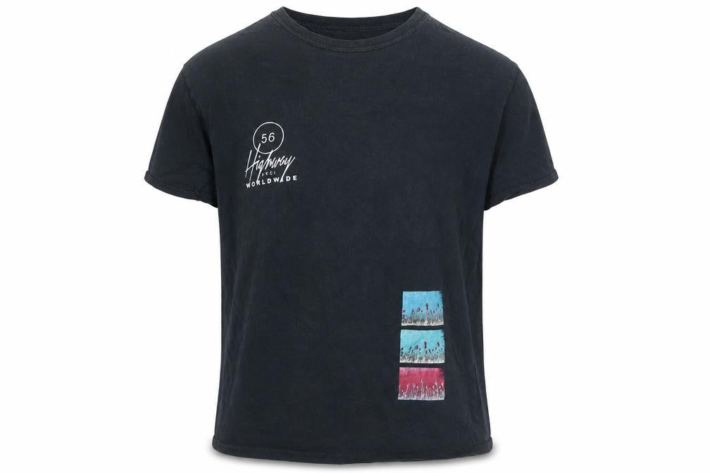 Front view of Topman Men's Black Graphic Print T-Shirt Small