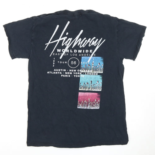 Topman Men's Black Graphic Print T-Shirt Small