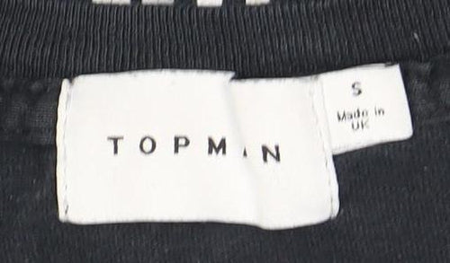 Topman Men's Black Graphic Print T-Shirt Small