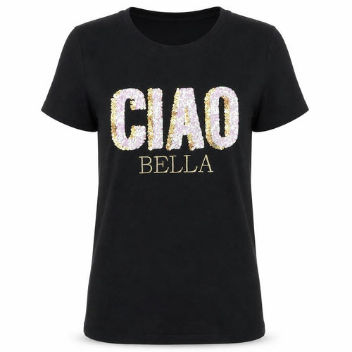 New Look Women's Black Embroidered T-Shirt UK 10