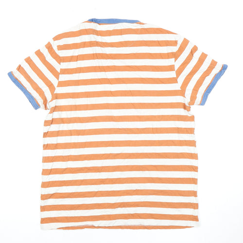 Farah Men's Orange White Striped T-Shirt M