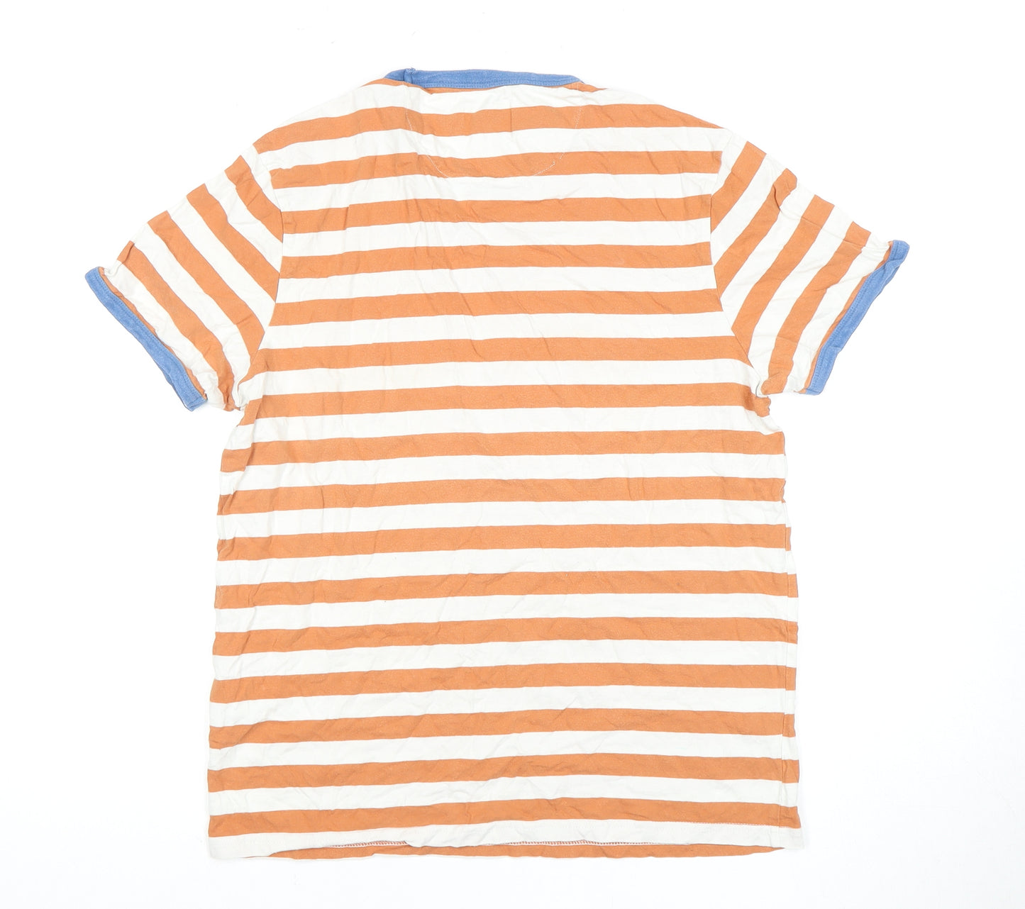 Farah Men's Orange White Striped T-Shirt M