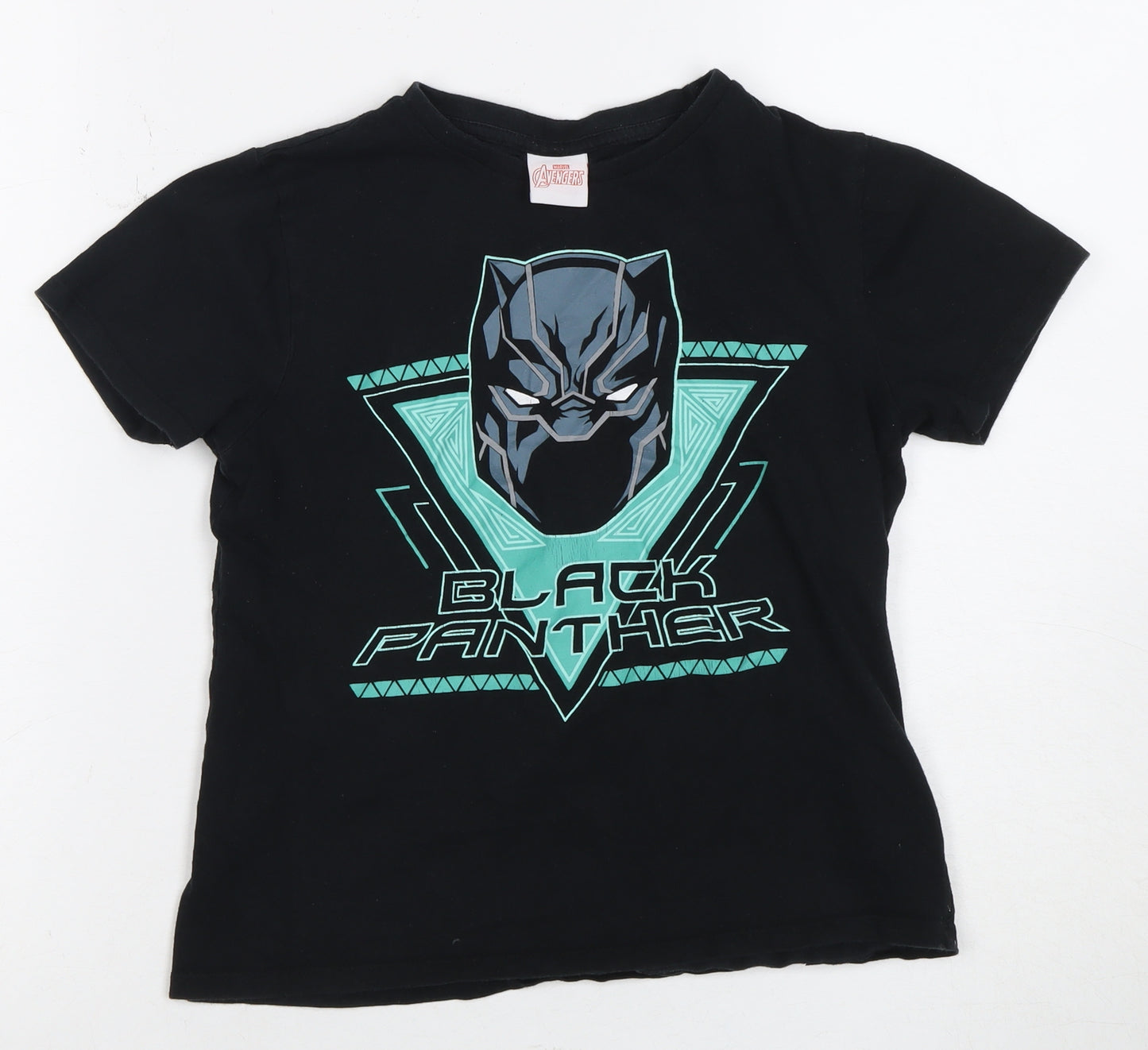 Avengers Black Panther Boys Black T-Shirt, Size 10-11 Years