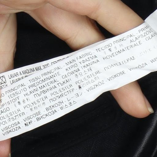 Zara Women's Black Quilted T-Shirt, Size S