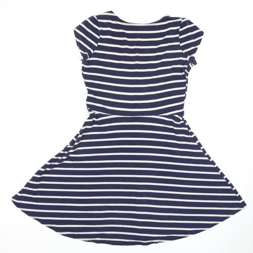 Dorothy Perkins Women's Blue Striped Skater Dress 10