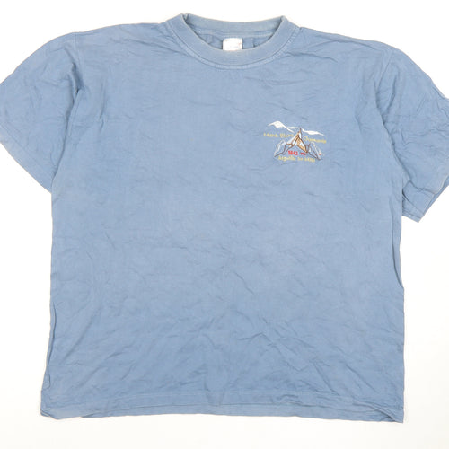 Classic Tee Men's Blue Cotton Crew Neck T-Shirt L