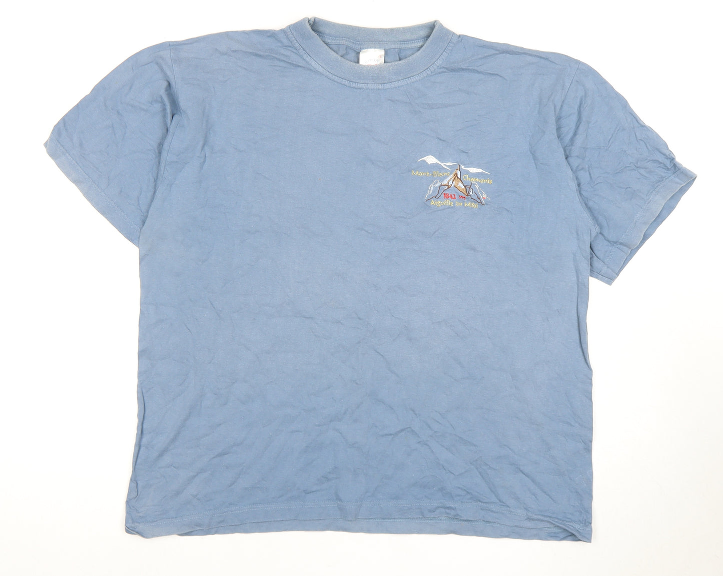 Classic Tee Men's Blue Cotton Crew Neck T-Shirt L