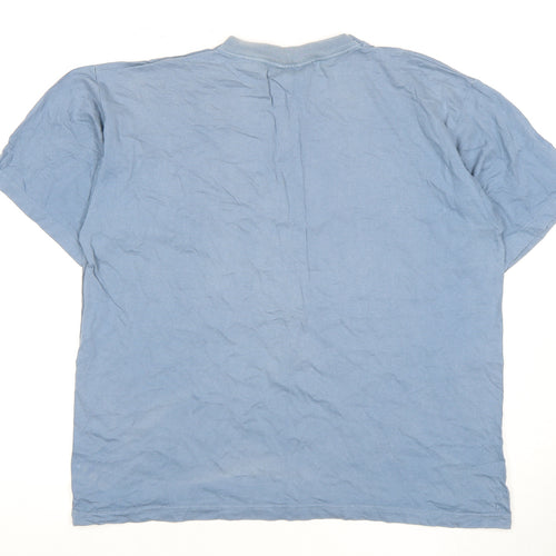 Classic Tee Men's Blue Cotton Crew Neck T-Shirt L