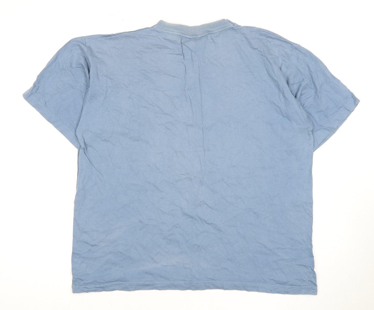 Classic Tee Men's Blue Cotton Crew Neck T-Shirt L