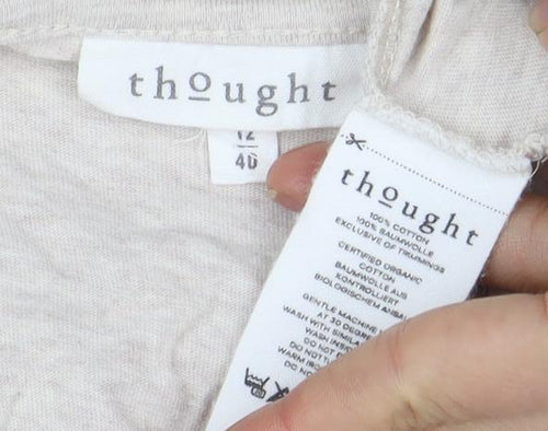 Thought Women's Beige Long Sleeve Top Size 10