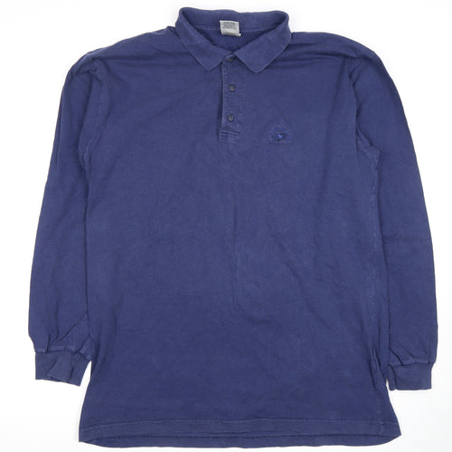 Fruit of the Loom Men's Blue Long Sleeve Polo L