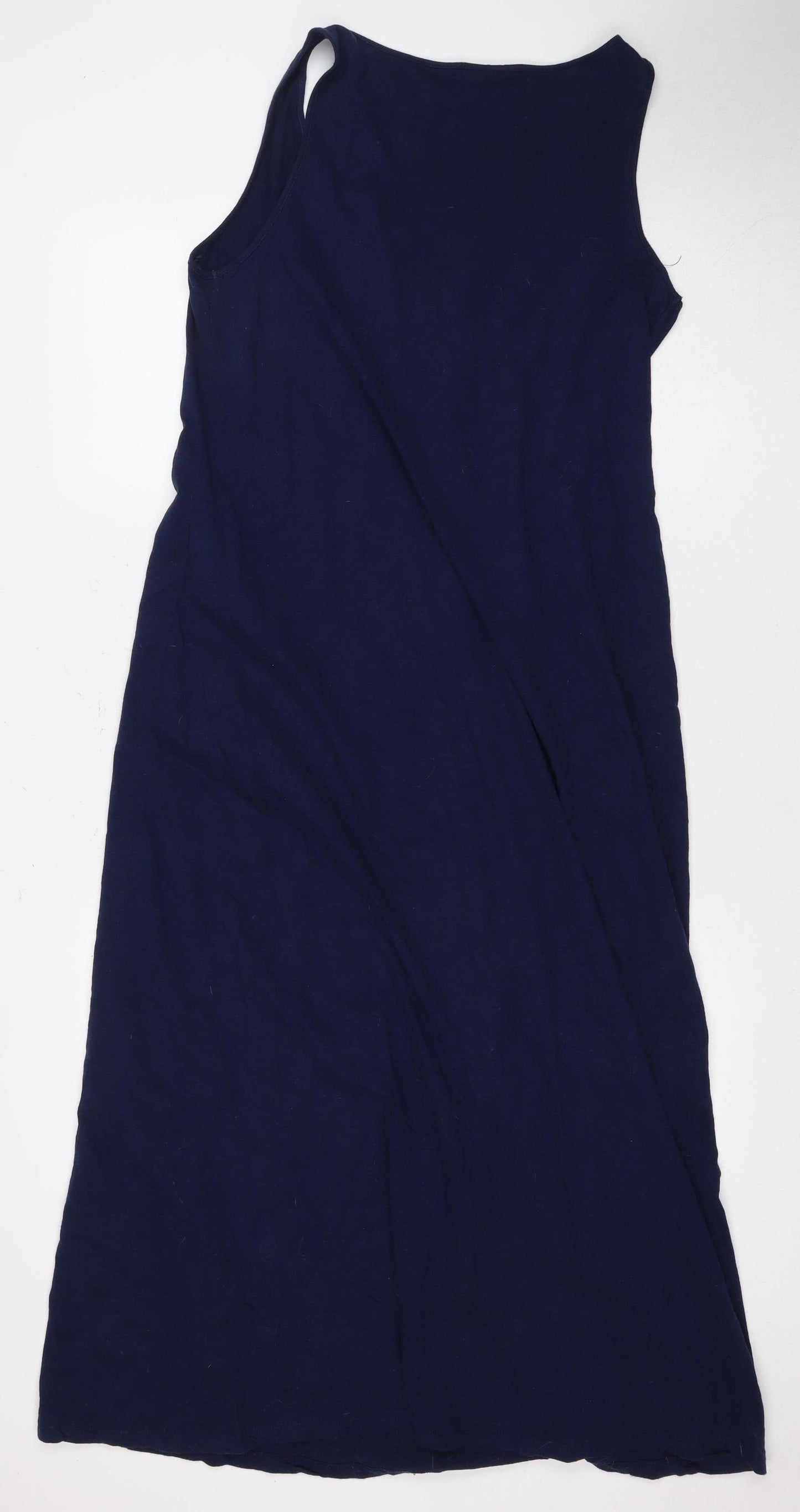Rockmans Women's Blue Sleeveless Dress - Size L