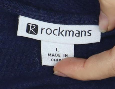 Rockmans Women's Blue Sleeveless Dress - Size L