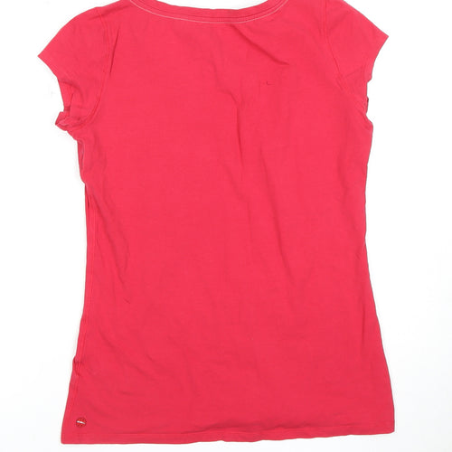 O'Neill Women's Red V-Neck T-Shirt, Size 7, Casual Wear