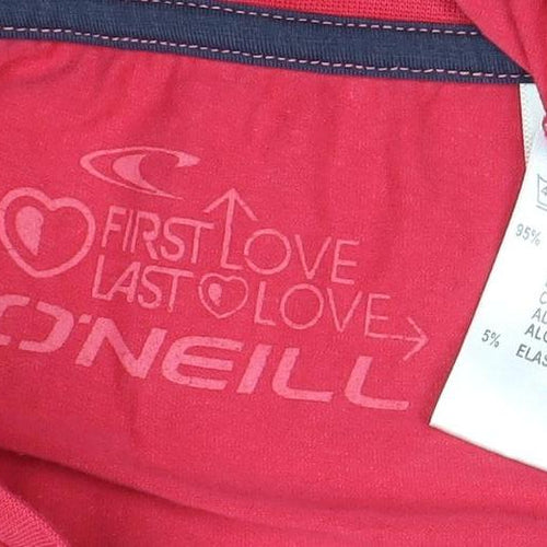 O'Neill Women's Red V-Neck T-Shirt, Size 7, Casual Wear