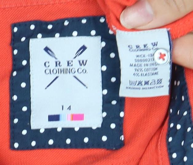 Crew Clothing Co Women's Red Polo Shirt Size 14