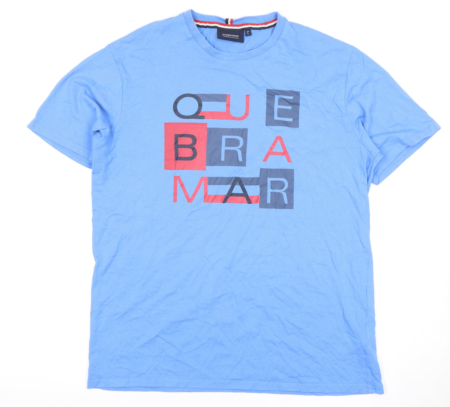 QUEBRAMAR Men’s Blue Graphic T-Shirt L