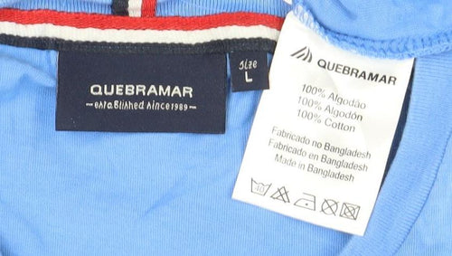 QUEBRAMAR Men’s Blue Graphic T-Shirt L