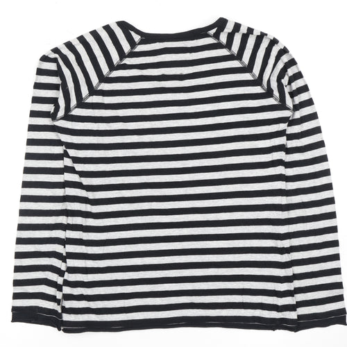 True Value Women's Black & White Striped T-Shirt, Size 12