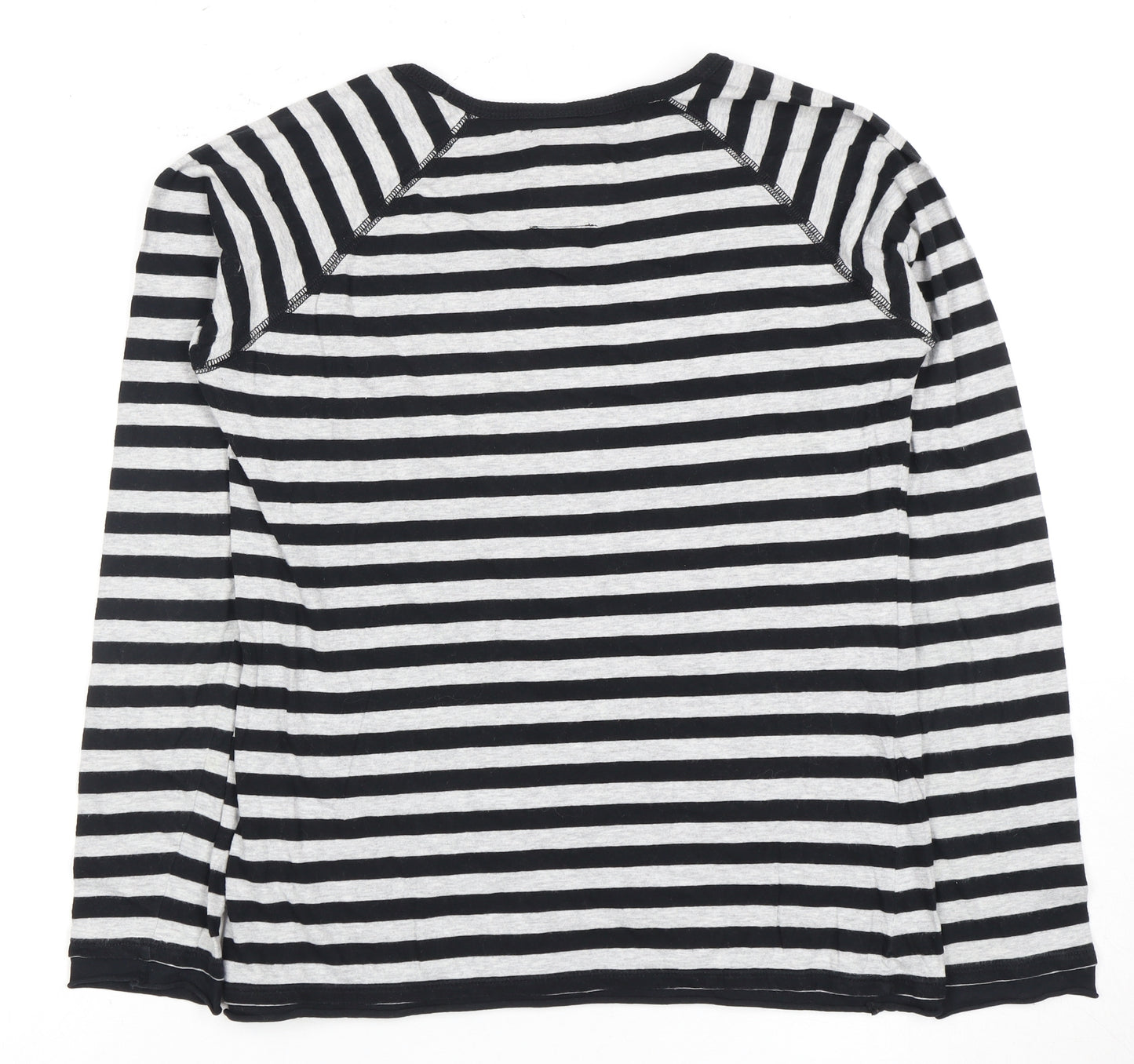 True Value Women's Black & White Striped T-Shirt, Size 12