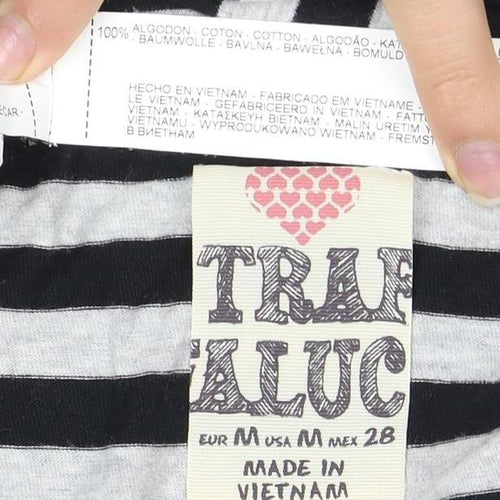 True Value Women's Black & White Striped T-Shirt, Size 12