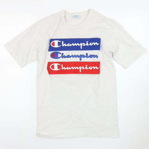Champion Men's Small White Graphic Print T-Shirt