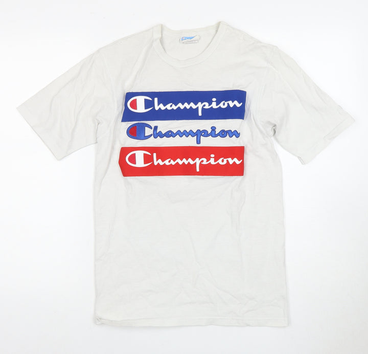 Champion Men's Small White Graphic Print T-Shirt