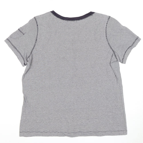 Lands' End Grey Striped Unisex XL T-Shirt