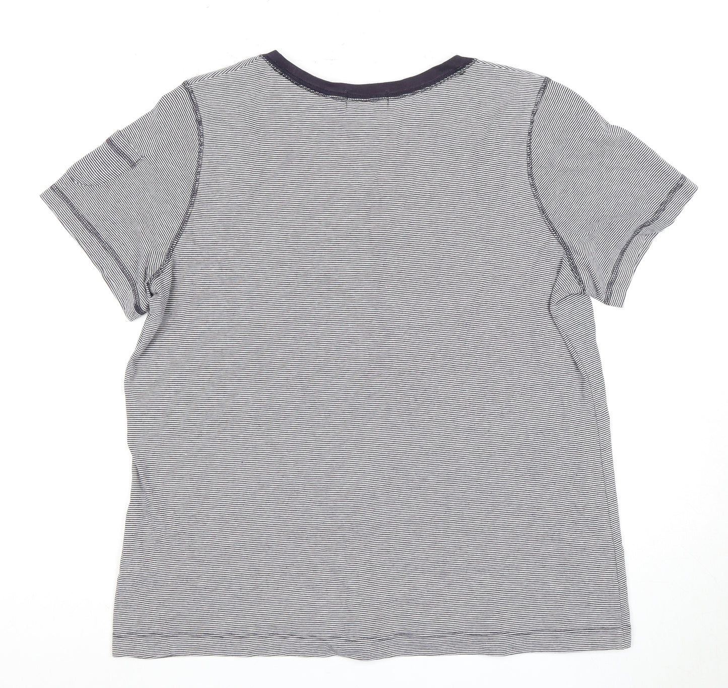 Lands' End Grey Striped Unisex XL T-Shirt