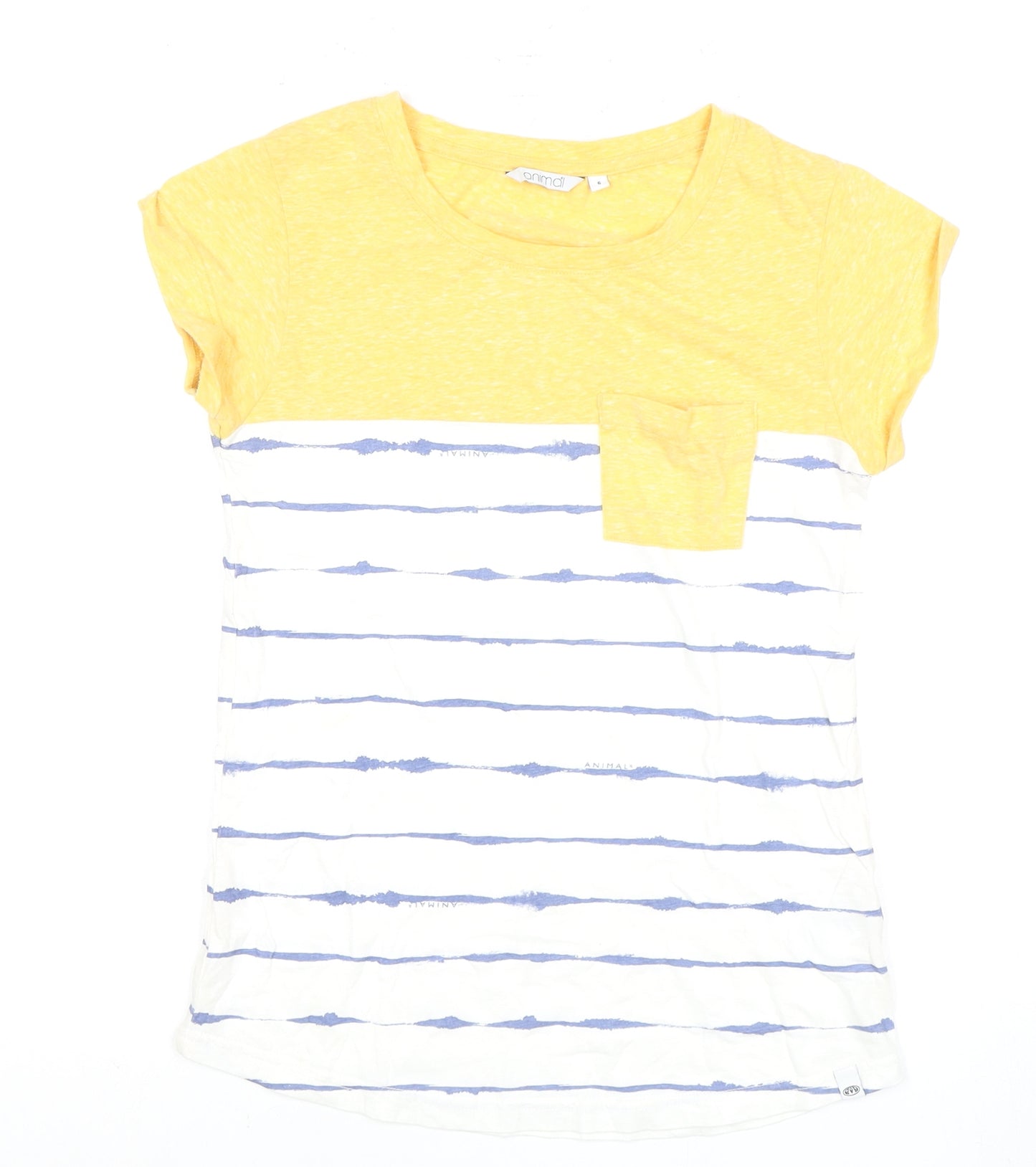 Animal Women's Yellow Stripe T-Shirt Size 12