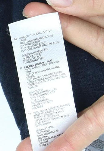 Maine New England Men's Large Blue Striped Long Sleeve Polo