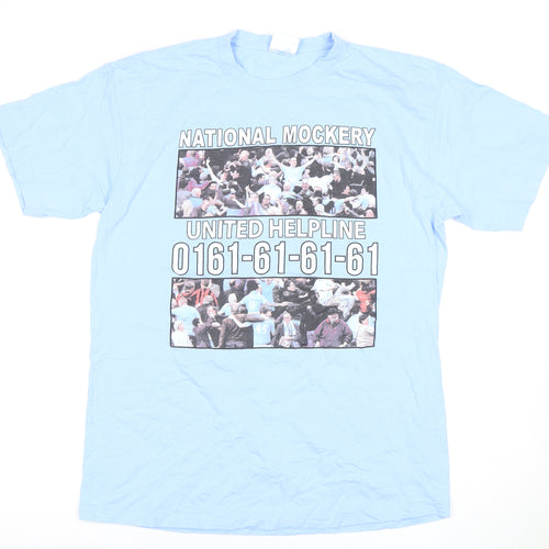 JHK Men's Blue Graphic Print T-Shirt, Size L