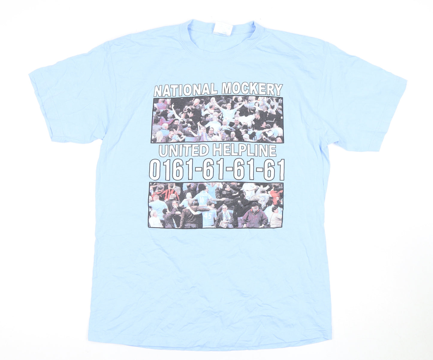 JHK Men's Blue Graphic Print T-Shirt, Size L