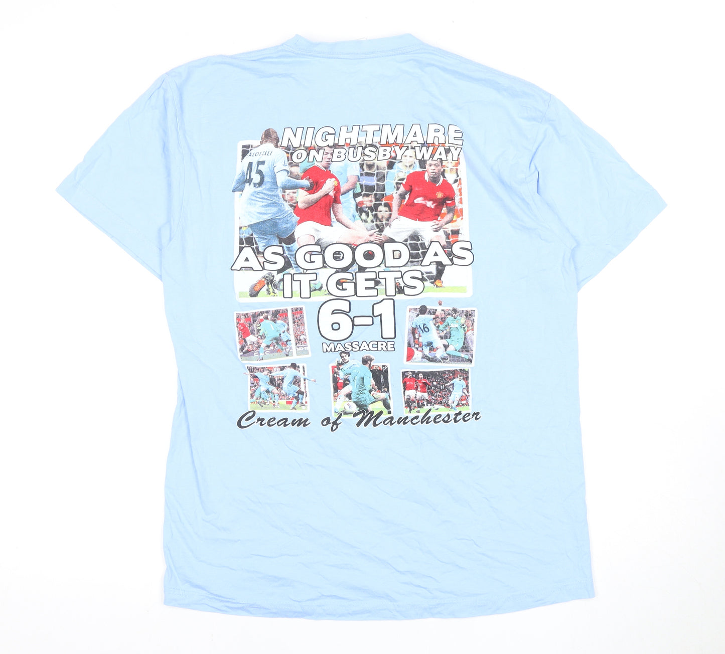 JHK Men's Blue Graphic Print T-Shirt, Size L