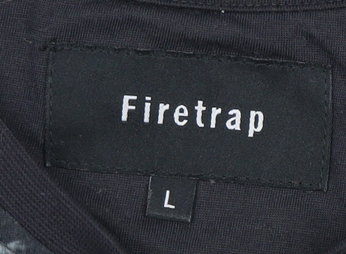 Firetrap Men's Black Skull Graphic T-Shirt Large