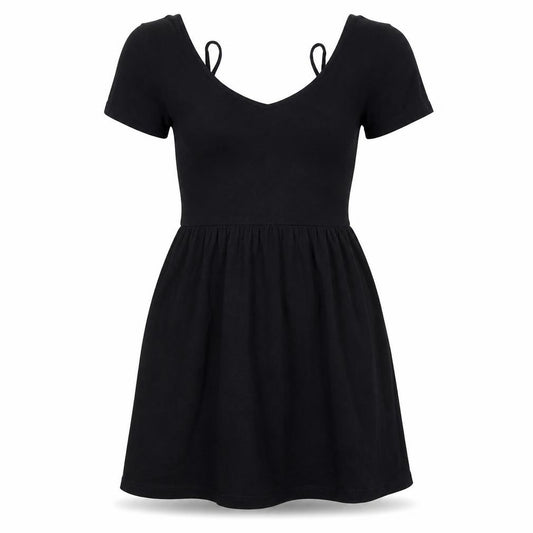 Front view of Asos Women's Black Jersey Strappy Dress, size 6