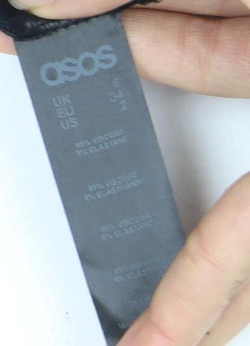 Asos Women's Black Jersey Strappy Dress Size 6