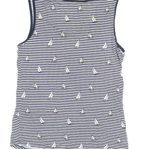 Oasis Women's Blue Striped Tank Top Size M