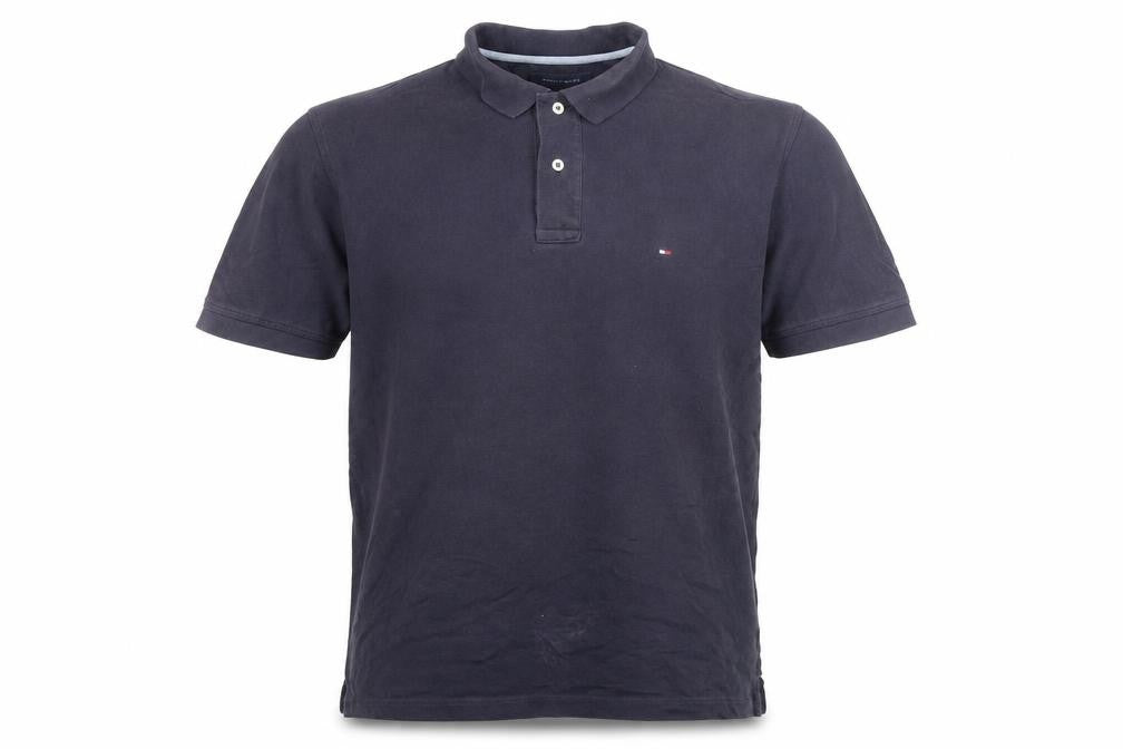 Front view of Tommy Hilfiger Men's XL Black Polo Shirt