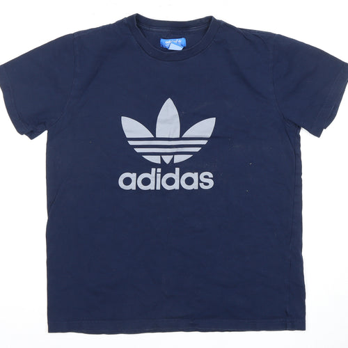 Adidas Men's Blue Graphic Logo T-Shirt, Size M