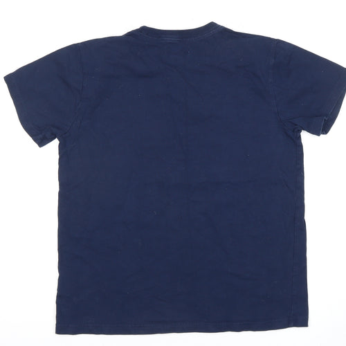 Adidas Men's Blue Graphic Logo T-Shirt, Size M