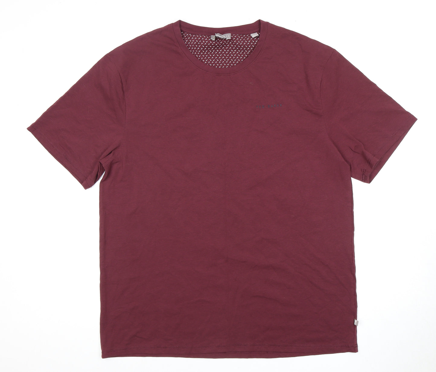 Ted Baker Men's Burgundy 2XL T-Shirt Crew Neck