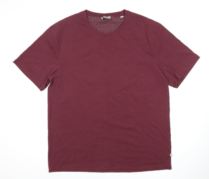 Ted Baker Men's Burgundy 2XL T-Shirt Crew Neck